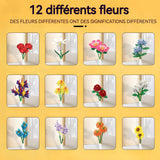 Kit de construction de bouquet de fleur avec 1064 blocs kit de construction de fleurs blocs construction pour adulte et enfant