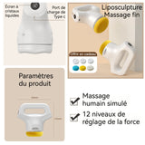 Masseur anti cellulite 12 niveaux pour régler la minuterie sur 30 minutes masseur corporel rechargeable avec 3 têtes de massage