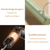 Batteur 13W avec 3 modes travail batteur à oeufs électrique pliable sans fil avec 2 types de bâtonnets mélangeurs batteur electrique