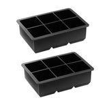 Bac à glaçons en silicone 2 Pièces 16 Compartiments Moule a Glacon Bac Glacon Silicone cubes 5 cm réutilisable noir