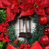 Couronne de décoration de Noël   40CM *40CM  Design lumineux  Noeud en velours  Couronne de décoration de porte d'entrée