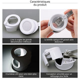 Coupe ongles LED Multifonction avec Loupe 3.5x  Coupe Ongles Amovible Coupe Ongles avec Support de positionnement et Lime en Métal