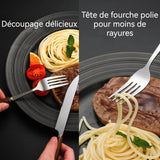 Vaisselle en acier inoxydable couverts avec manches en bois accueil ensemble de couverts en acier inoxydable cadeaux de fête