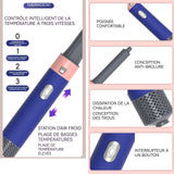 Brosse soufflante 5 en 1 600w 3 vitesses fer à friser pour sécher lisser boucler multifonction rouleaux chauffants avec 1,8m câble