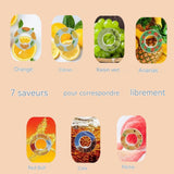 Bouteille d'eau avec 7 types de capsules de saveur de fruits 650ml Ensemble de bouteilles d'eau à air bouteille d'eau potable