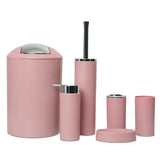Accessoires de salle de bain 6pcs Poubelle avec couvercle galvanisé gobelet à brosse à dents et ensemble toilette Facile à nettoyer