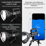 Lampe de poche 8000mAh 10W 4 modes d'éclairage la vie imperméable support d'éclairage portatif USB éclairage haute puissance