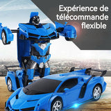 Voiture télécommandée pour enfants 2 en 1 jouet transformateur robot lumières rotatives voiture musicale cadeaux 5-12 ans mâle