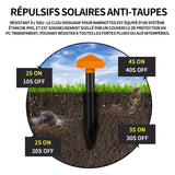 Répulsif 600mAh répulsif  à ultrasons solaire IP65 waterproof groundhog repellent dissuade taupes gaufres les serpents les rats