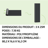 Toile de paillage 3x25m geotextile de paillage bache geotextile toile anti mauvaises herbes tissu perméable à l'eau paillage jardin