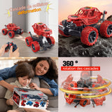 Voiture télécommandée rouge déformation de collision rotation à 360 degrés convient aux 7-14 ans voiture de cascade tout-terrain