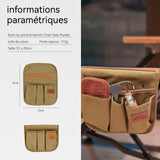 Sac de rangement pour accoudoir de chaise de camping avec plusieurs poches multifonctionnel sac d'accoudoir de chaise de plage