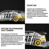 Voiture télécommandée 2.4GHz 4WD RC voiture l'échelle réaliste voiture de course à dérive 70kmh jouet automobile modèle de dérive