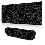 Tapis de souris 80x30x0.3cm grand tapis de souris de jeu avec surface en caoutchouc antidérapant imperméable pour maison art noir