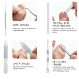 Kit manucre pedicure 26 pcs usage domestique anti-éclaboussures trousse manucure femme homme kit de manucure ensemble de manucure