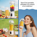 Mini Blender 9,5 x 8,3 x 26,5 cm 600 ml Lame à 12 lames Longue durée de vie de la batterie pour un jus rapide en déplacement