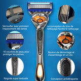 Rasoir pour homme lames de rasoir à 5 couches lames de rasoir et support 16 pièces lames de rasoir pour hommes rasoirs coupe-chou