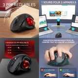 Souris sans Fil 2,4G Souris Optique PC avec Récepteur USB avec défilement rapide avec Mac PC Portable Tablette souris gamer Noir