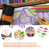 rayons de couleur 72 couleurs 20,5 x 10,5 x 10,5 cm ensemble de rideaux à stylos 6 coins huileux couleur assortie crayon crayon