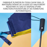 Parapluie automatique 96x57cm 8 baleines facile à transporter parapluie pliant en vinyle protection contre la pluie et le soleil
