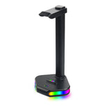 Support casque RGB 16 modes d'éclairage charge type-c lueur du bas support de casque avec câble 1,8m support ordinateur portable