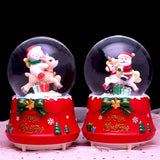 Boule de cristal lumineuse, cadeau de noël, cheval en bois, bonhomme de neige, boîte à musique, boule de verre, ornements