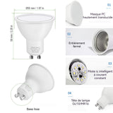 Ampoules LED GU10 7W Blanc froid 6000K Non Dimmable Angle du faisceau 120 degrés Éco-énergétique Ampoules domestique Lot de 10