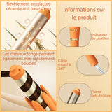 Fer à boucler 32mm 220V réglage de la température à 3 vitesses fer à boucler automatique à ions négatifs pour le soin des cheveux
