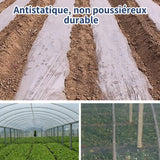 Tissu de couverture 2 × 25m tissu de sol blanc pour désherbage agricole membrane respirante tissu de jardin anti-mauvaises herbes