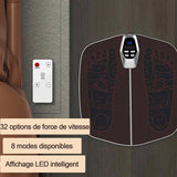 Masseur pieds tapis électrique massage avec 32 niveaux d'intensité réglable et 8 modes réglable peut réduire la fatigue physique