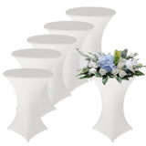 5 pièces couverture de table de bar blanche 80*110cm nappe de banquet bar couverture de table ronde de cocktail nappe élastique