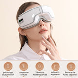 Masseur oculaire 342g Compresse chaude thermostatique à 5 modes portable pliable respectueuse la peau masseur oculaire avec chaleur