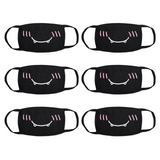 Masque facial 6 PCS filtration poreuse réutilisable et lavable coton masque en tissu anti-poussière respirant boucle d'oreille