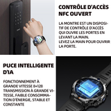 Montre intelligente 2+16G 1.39 Pouces montre connectée femme homme montre de sport appels numérotation montre sport connectée noir