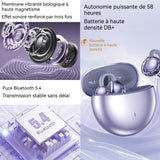 Écouteurs de Traduction IPX5 doux et confortable souple sans déformation Effets sonores améliorés  Aucune fuite sonore violet