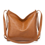 Nouveau sac rétro sac à bandoulière en cuir ciré à l'huile grande capacité en cuir souple sac de messager vent effondré doux