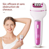 Épilateur électrique 3 en 1 5W étanche épilation rasage meulage pieds rechargeable lame en acier inoxydable rasoir pour femme