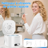 Nettoyeur Ultrasons 340ml 49 kHz 223×127×82mm Nettoyeur à ultrasons 24W avec 4 réglages de temps pour bijoux de prothèses dentaires