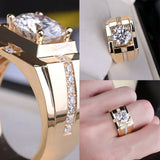 Bague pour hommes acier inoxydable imitation diamant matériau cristal cadeau anniversaire cadeaux bijoux proposition dominateur