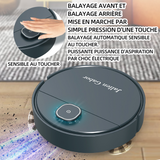 Robot aspirateur 5 en 1 forte puissance d'aspiration 1800Pa avce 1200mAh batterie détection obstacles aspirateur automatique bleu