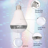 Enceinte bluetooth ampoule base 8w intelligent LED télécommande sans fil avec fonction réveil dimmable haut parleur bluetooth