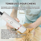 Tondeuse chien 4 en 1 professionnelle 600mah sans fil fondeuse toilettage blanc pour animaux avec câble usb rechargeable pour chat