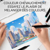 Marqueurs 80 couleurs Double-embout gras Séchage rapide Crayons de couleur Dessin d'animation Pinceaux d'aquarelle pour enfants