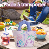 Sac Isotherme Repas 30x20x15cm Adorable boîte à lunch aux motifs de personnages amusants Imperméable légère et réutilisable Violet
