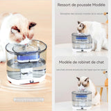 Fontaine à Eau pour Chat 2,2L avec Detecteur de Mouvement Filtre Fontaine Eau Pompe Silencieuse Et 5000 mAh Rechargeable Batterie