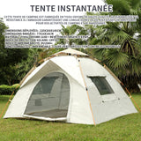 Tente 220x200x145cm tente de camping avec à tapis de sol 2 portes et 2 fenêtres imperméable et anti UV pour randonnée camping plage