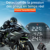 Système de surveillance de la pression des pneus pour moto sans fil étanche moniteur en temps réel de pression et de température