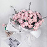 Bouquet de fleurs artificielles collageable ensemble de roses roses unique arrangement unique activité de bricolage pour adultes