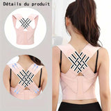 orrecteur de posture 25x30x3cm rose pour adultes de 165 à 170 cm/115 à 135 kg redresse dos ceinture dorsale posture correcteur