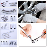 Boîte à outils 108pièces jeu de douilles à cliquet réparation de bougies d'allumage/maison/auto/pneus facile et pratique portable